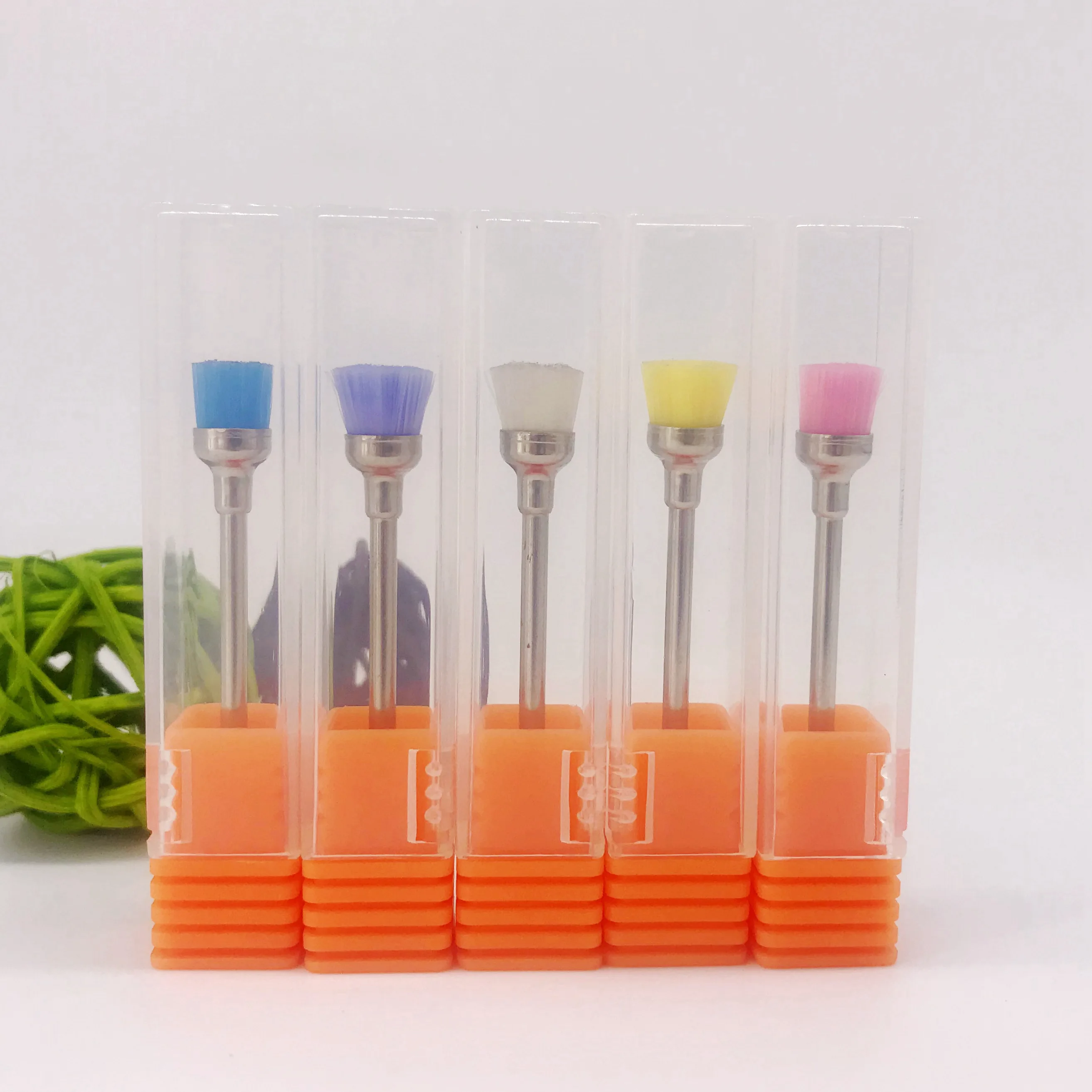 White pink blue purple yellow nylon manicure pedicure nail acrylic gel scrap clean brush