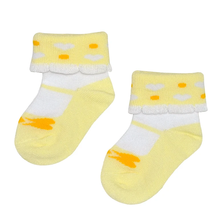 Hot Selling Lovely Heart-shape Pattern Printed Newborn Baby Socks 010