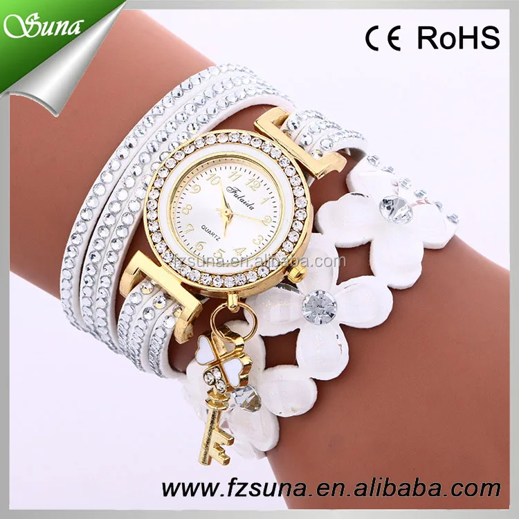 Alibaba Trade Assurance March Promotional Chain Lady Quartz Watch Women Weave Wrap China Oem Watch