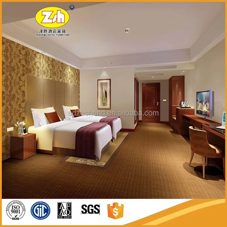 Dubai Hotel Apartment Villa Bed King Size Bedroom Furniture ZH-239