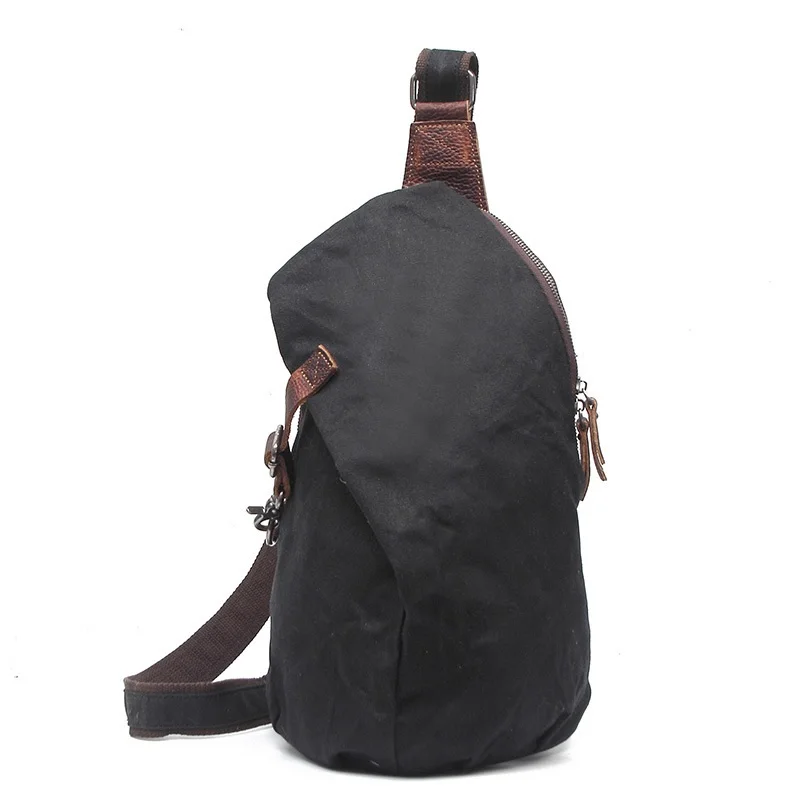 High Quality Retro Chest Cross Bags For Men Single Shoulder Casual Unisex Heavy Bee Waxed Canvas Chest Bag