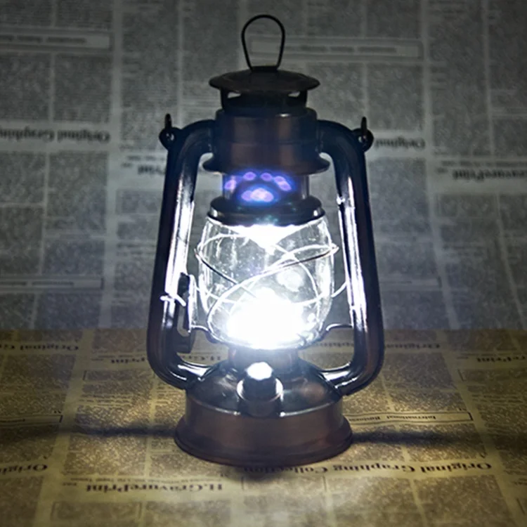 Outdoor lighting Metal Christmas festival decorative rechargeable led camping light oil lantern kerosene lantern