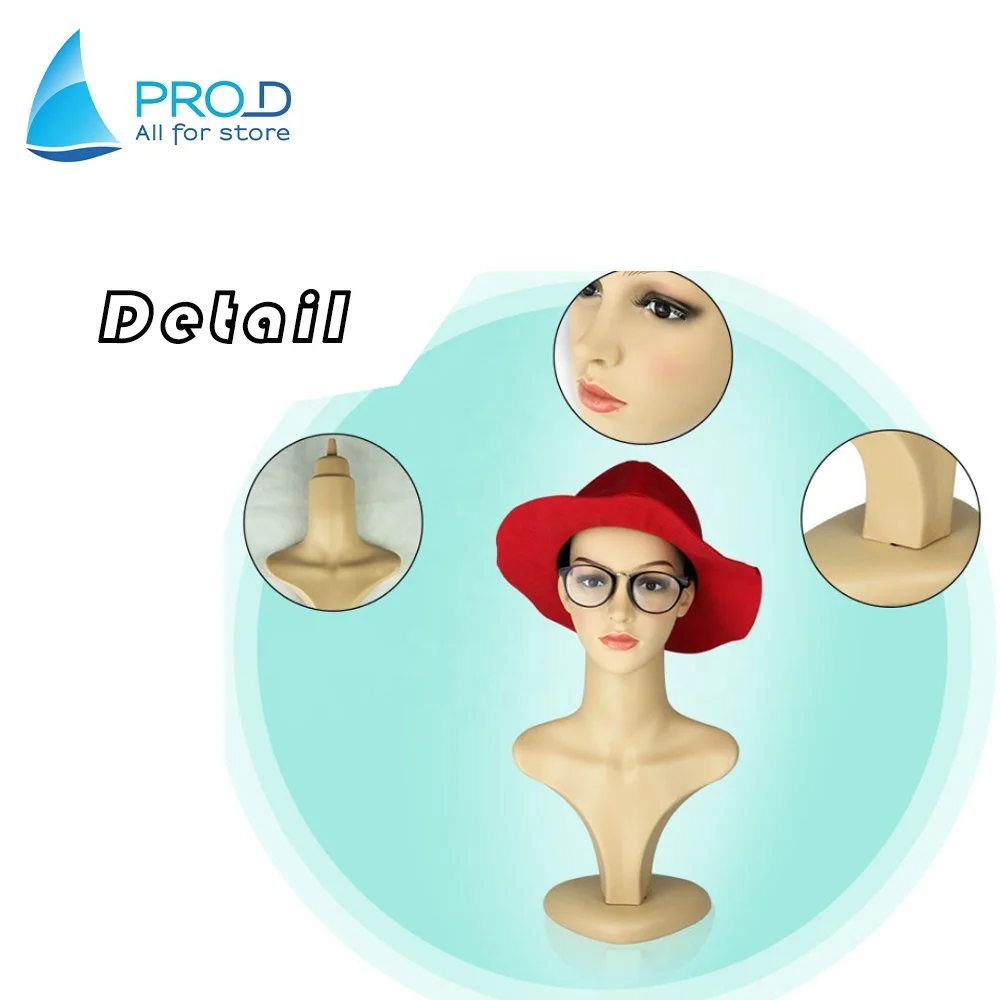 Wholesale  assembly female wig stand Removable and space saving mannequin head with shoulder
