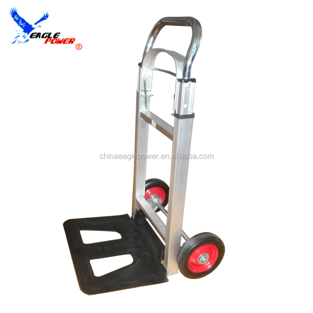 Two wheel fodbable aluminum hand truck with telescoping body
