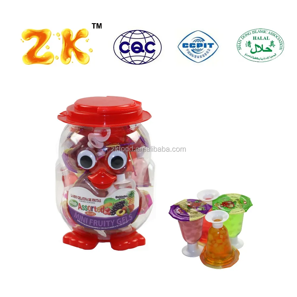 Red penguin jar wine cup jelly candy with coconut