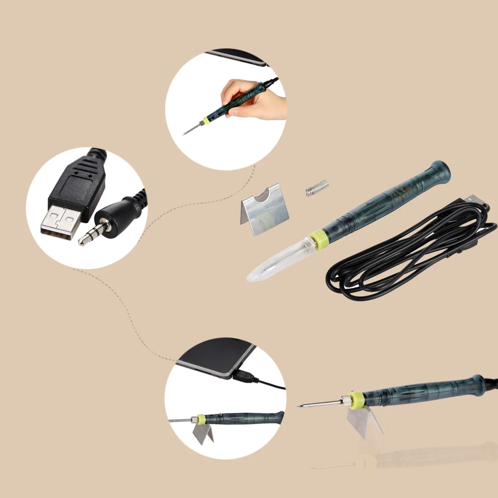  Паяльник для подключения к Мини USB портативный Электрический паяльный пистолет со светодиодным индикатором горячим утюгом сварочных работ Высококачественный нагревательный инструмент 5V