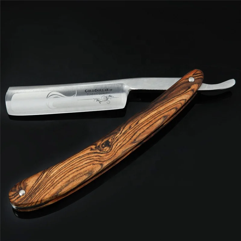 Cut Throat Shaving Straight Razor Carbon Steel Barber Sharpen Straight Razor Shave German Safty Shaver Throat Wood Handle Razor