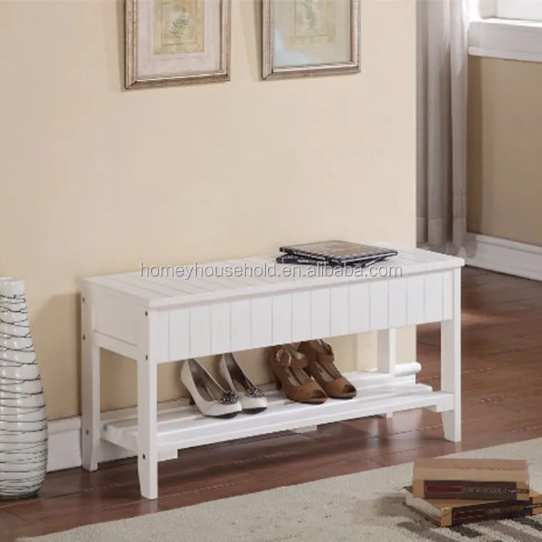 White Shoe Bench Shoe Rack Shoe Cabinet Hallway Storage Bench with Seat