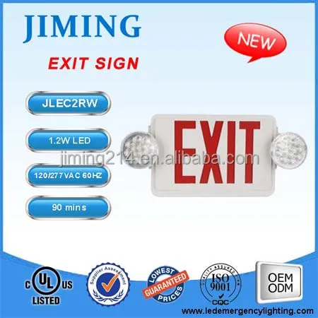 JLEC2RW UL & cUL аварийный светодиодный светильник combo Fire led выход знак Китай Топ 1 аварийное освещение производитель с 1967