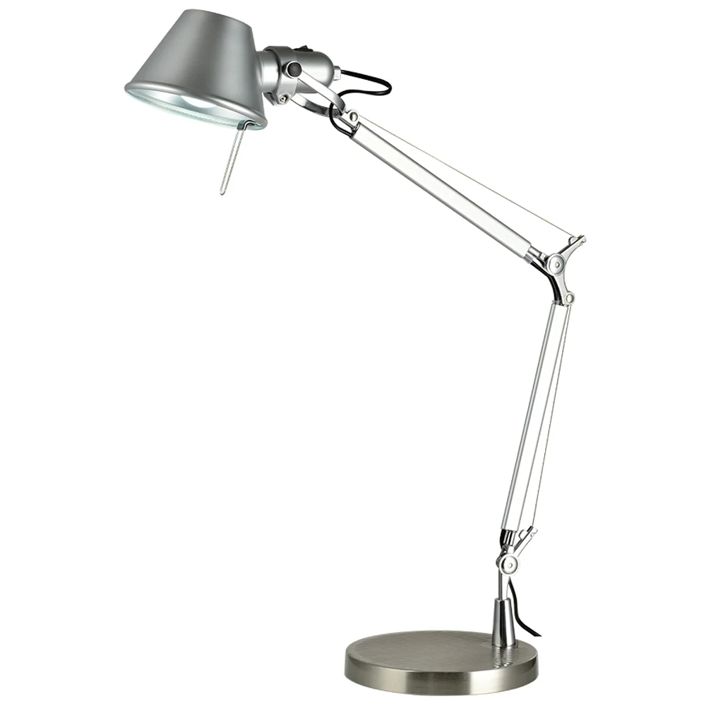 High quality hotel design indoor decor industrial aluminum long arm tall edison bulb table lamp