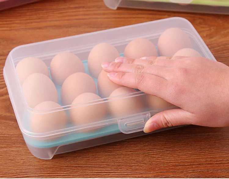 
15 grid egg storage container storage box refrigerator portable egg grid egg tray 