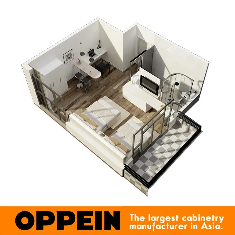 Oppein Modern Well-Equipped Compact Apartment Bedroom Furniture