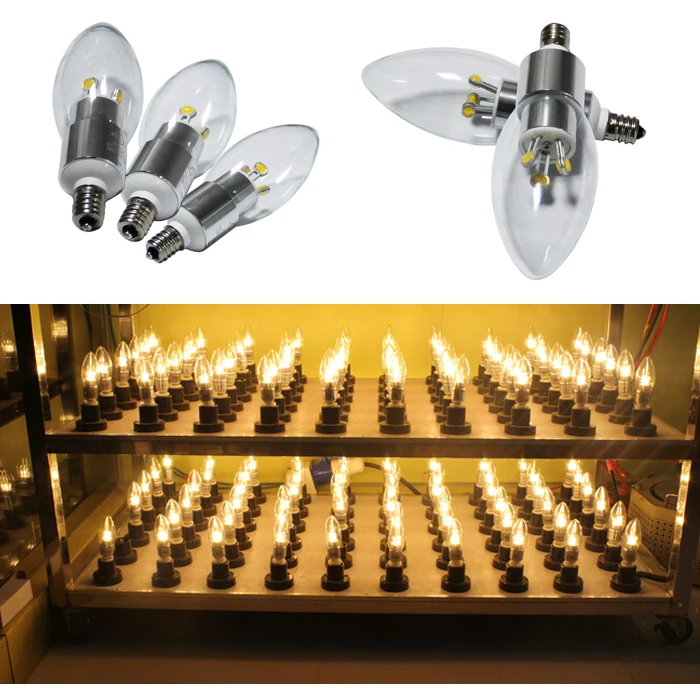 
New Design LED Filament E12/E14 Bulb 2W 4W 6W AC 120V 220V 230V Dimmable Lamp Edison Glass Candle Lights Lighting For Chandelier 