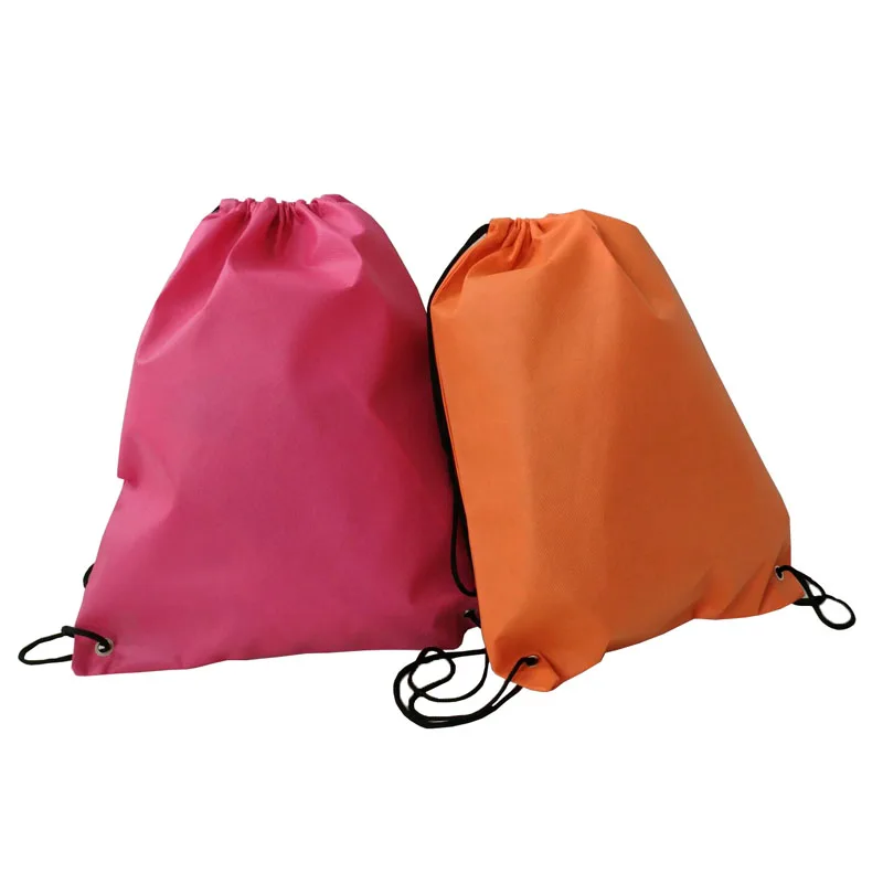 Wholesale Custom logo biodegradable spunbonded non woven fabric drawstring gift bag