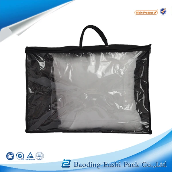 Clear Pe Pillow Carry Bags With Zipper For Bedding Packaging Wholesale