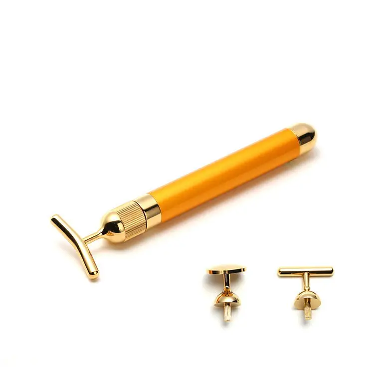 3 In 1 Skin Care Set Facial Wrinkle Removing Face Eye Neck 24k gold energy Massage Wand