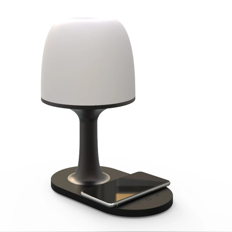 
Hot selling Mushroom Shade Wireless Charging Table Lamp LED Bedside Lamp 
