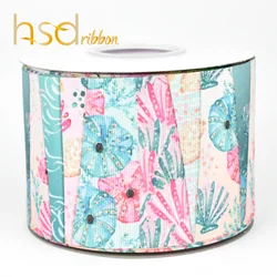 HSDRibbon 16MM 22MM 38MM 75MM Flower Pattern grosgrain ribbon