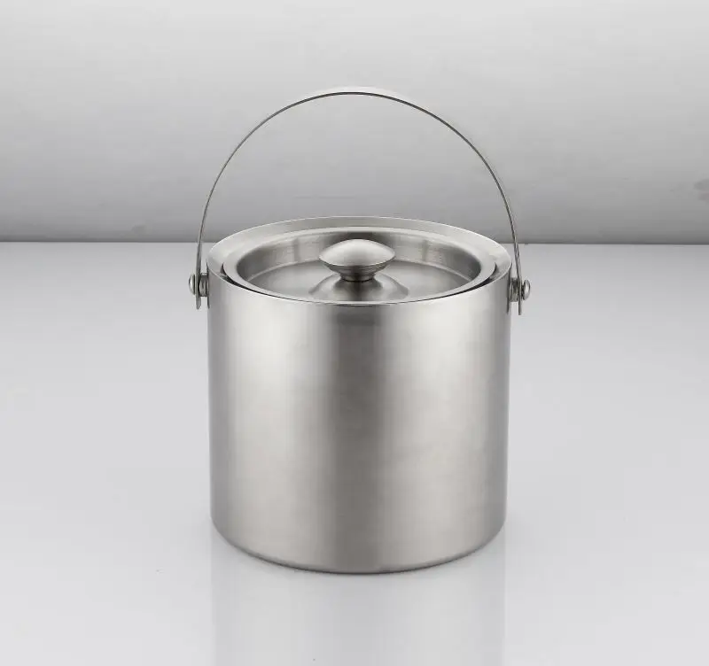 High-quality Double Walled Stainless Steel Ice Bucket With lid Wholesale