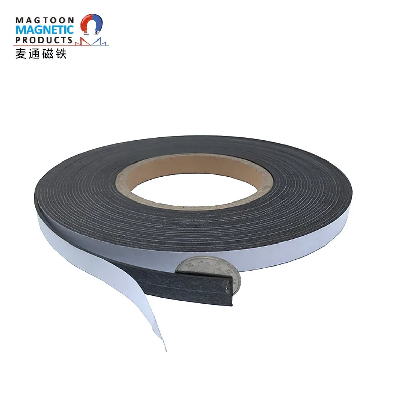 Flexible magnet strip with self adhesive