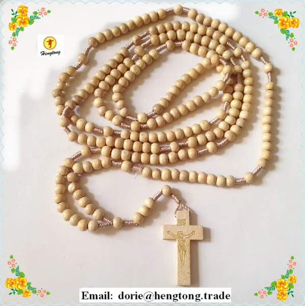 Alibaba Cord cross prayer rope christ long rosary necklace with Jesus crucifix