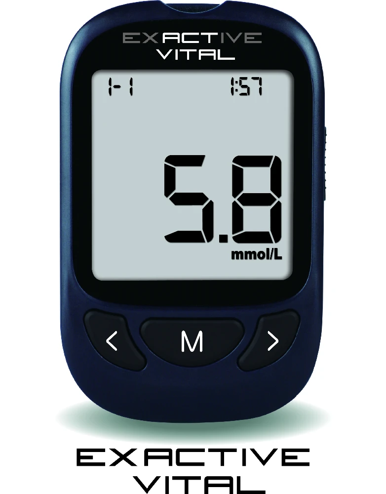 
EXACTIVE Blood Glucose Meter with Silver Glucose Test Strips 