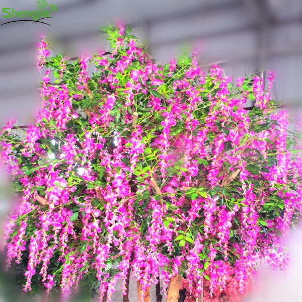 Wholesale best design indoor decorative artificial silk wisteria wedding wishing tree