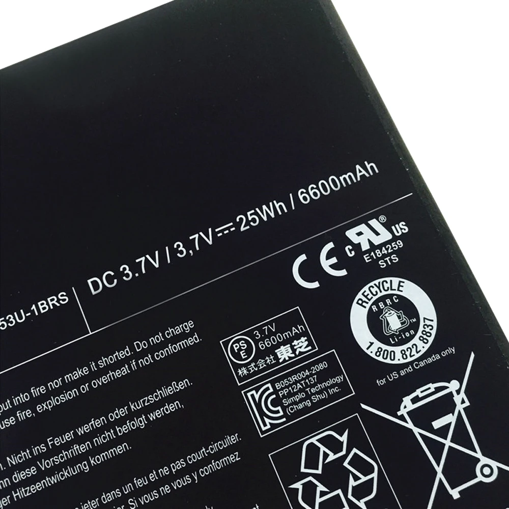 PA5053U-1BRS 3.7V 25Wh Laptop Lithium ion Battery Rechargeable Batteries for Toshiba Excite 10 Series Tablet