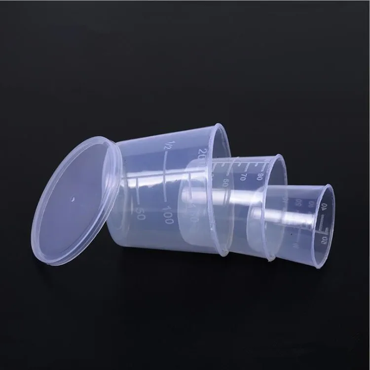 Hot selling pre-work transparent 10ml 30ml plastic medicine measuring cup
