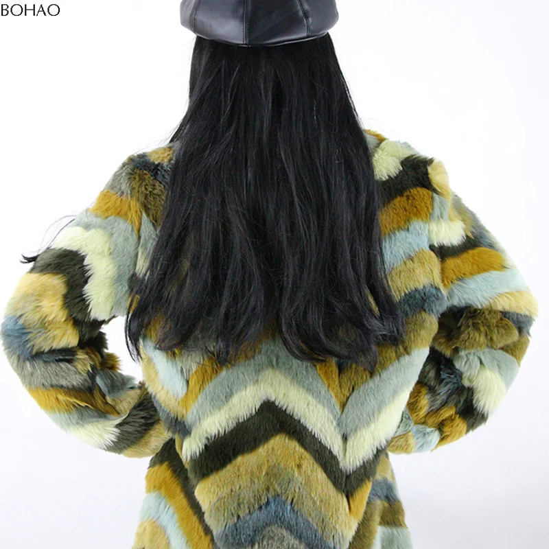 
Best Quality Competitive Price Colored Chinchilla Faux Rabbit Fur Coat 