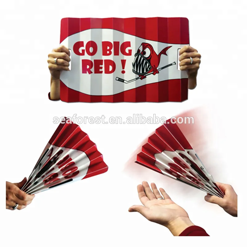 custom logo print advertising folding paper fan hand clapper
