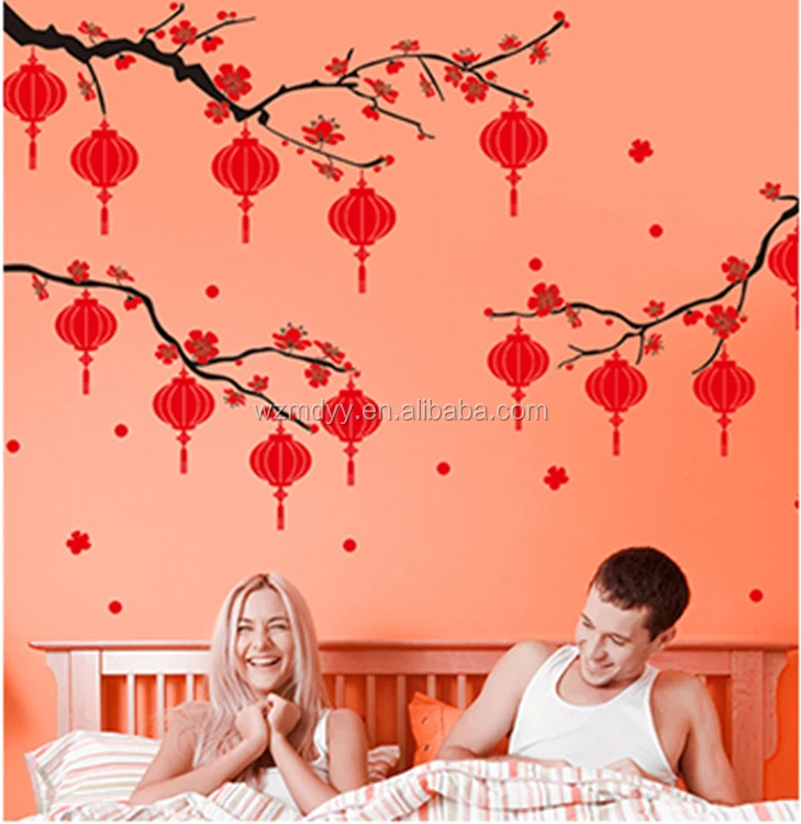 
 Китайские наклейки с Новым годом, цитаты, новогодние наклейки на стену, декоративные наклейки на стену, Китай, оптовая продажа  