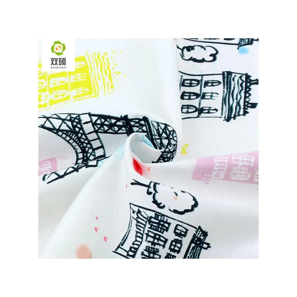 High Quality Eiffel Tower Pattern 100% Cotton Fabric Printed Tecidos Quilting Textiles For Sewing