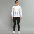 Autumn Winter Men Skintight Three piece Gym Sets Quick dry Breathable Elastic Sport Sets Yoga Running