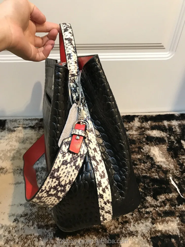 Newest Women Gender and Leather Material Crocodile Pattern Genuine Leather Ladies Handbags Shoulder Bag