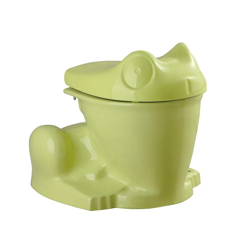 Best Ceramic Washdown Two Piece Baby Toilet Frog Green Toilet for Children