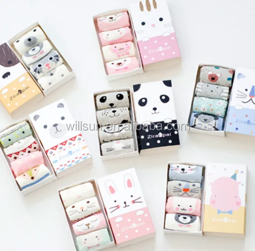 
spring summer 3d animal 4 pairs girt box set wholesale kids boat infant newborn cute children boys girls tube baby socks 