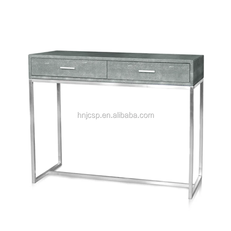Роскошный консольный стол из искусственной кожи с подставкой нержавеющей стали в Kd