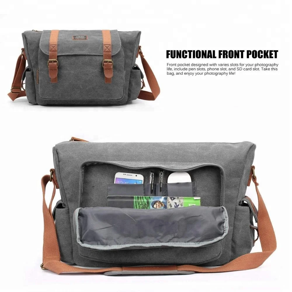 Холщовая Сумка через плечо для SLR/DSLR, деловой портфель-трансформер, сумка-мессенджер для камеры