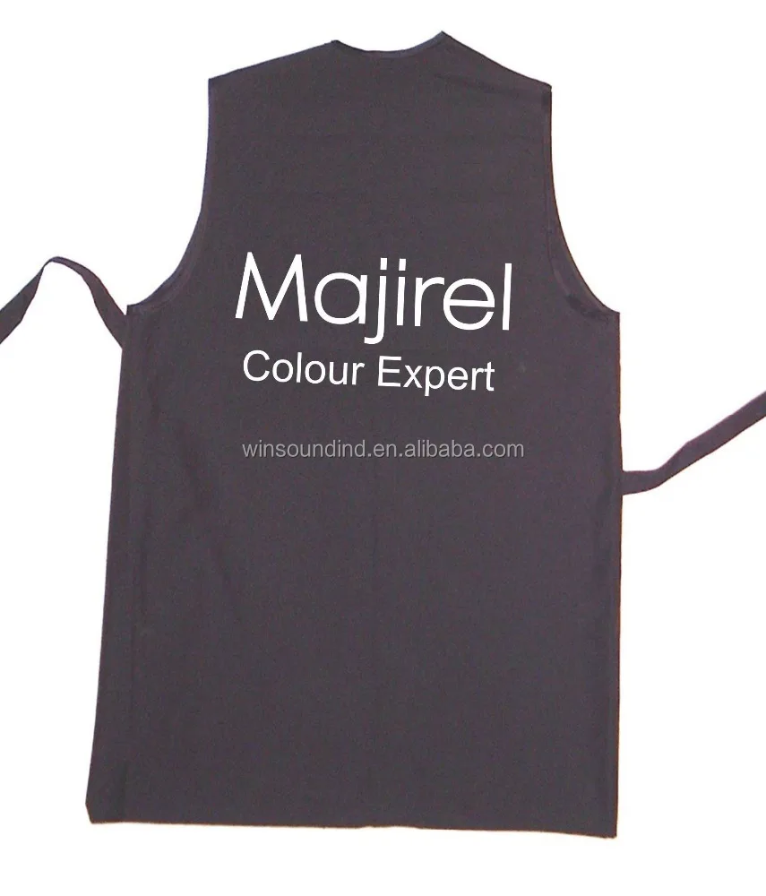 Черный полиэфирный жилет для парикмахерской