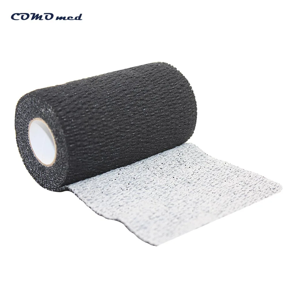 quality 4.5m/6.9m Hand Tear Light Elasticity Adhesive Bandage self adhesive black tape 5m