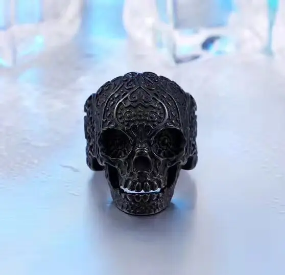 JMY Chinese 316L Stainless Steel Factory Price Finer cool skull Gold Ring For Men