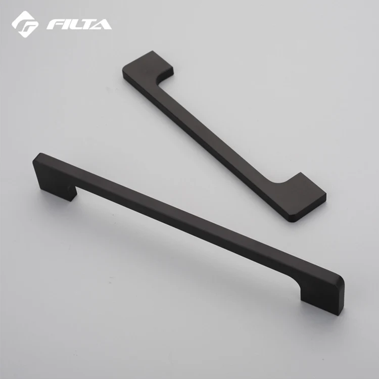 Black Cabinet Handle Square Furniture Hardware Stainless Steel Kitchen Door Knobs Cupboard Wardrobe Drawer Pulls
