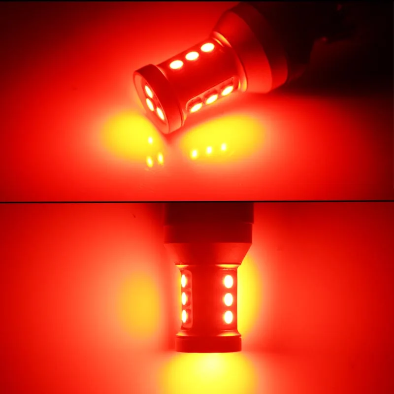 
7443 Strobe Flashing Featured Red 1157 3157 T20 LED Replacement Bulbs For Car Brake Tail Lights 