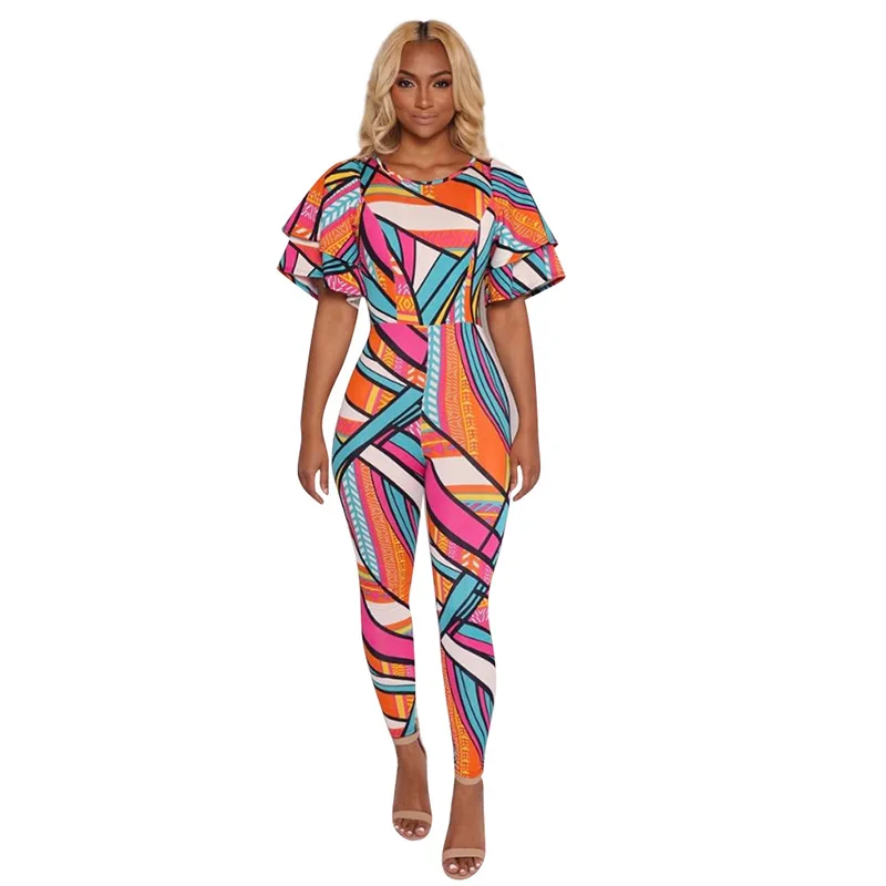 Свободный цветной комбинезон с коротким рукавом, новый год, Счастливого карнавала