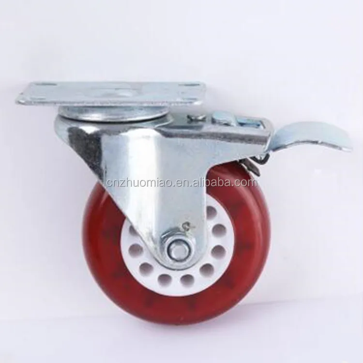 medium duty 3 inch steel elastic rubber double ball bearings caster wheel