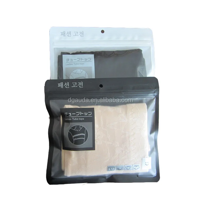 
custom printed matte finish laminated material aluminum foil zip lock underwear bag with zipper and window 