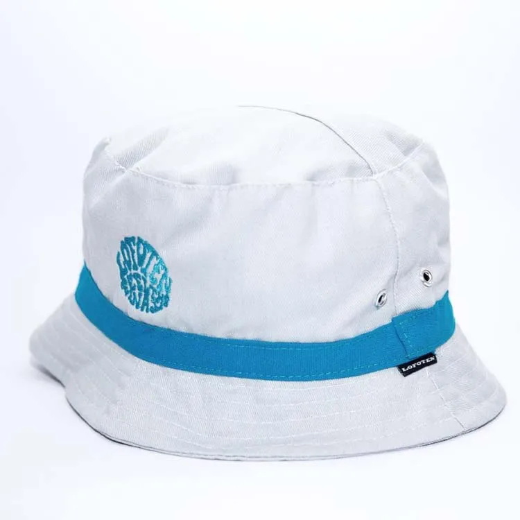 2020 White Custom print Bucket hat with embroidery logo