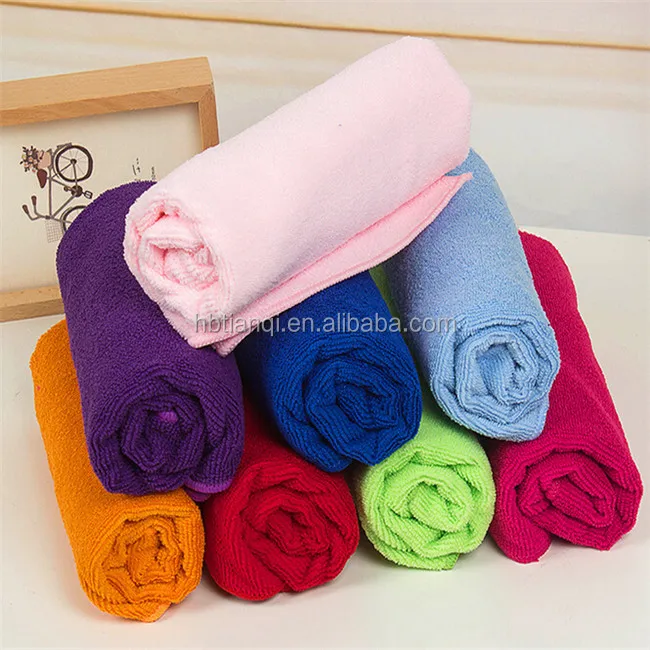 Tianqi best quality 100% microfiber plain colored towel