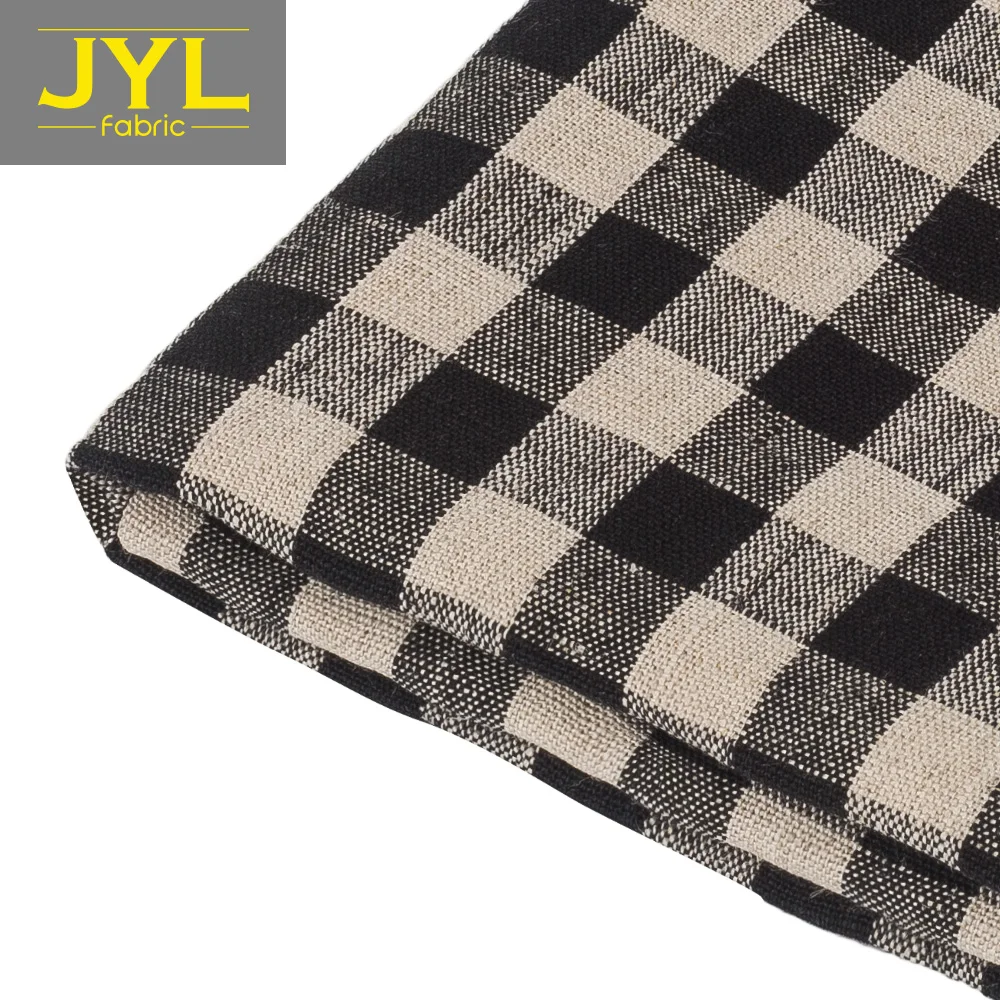 
JYL 100% linen fabric for comfortable plaid clothing E1005# 
